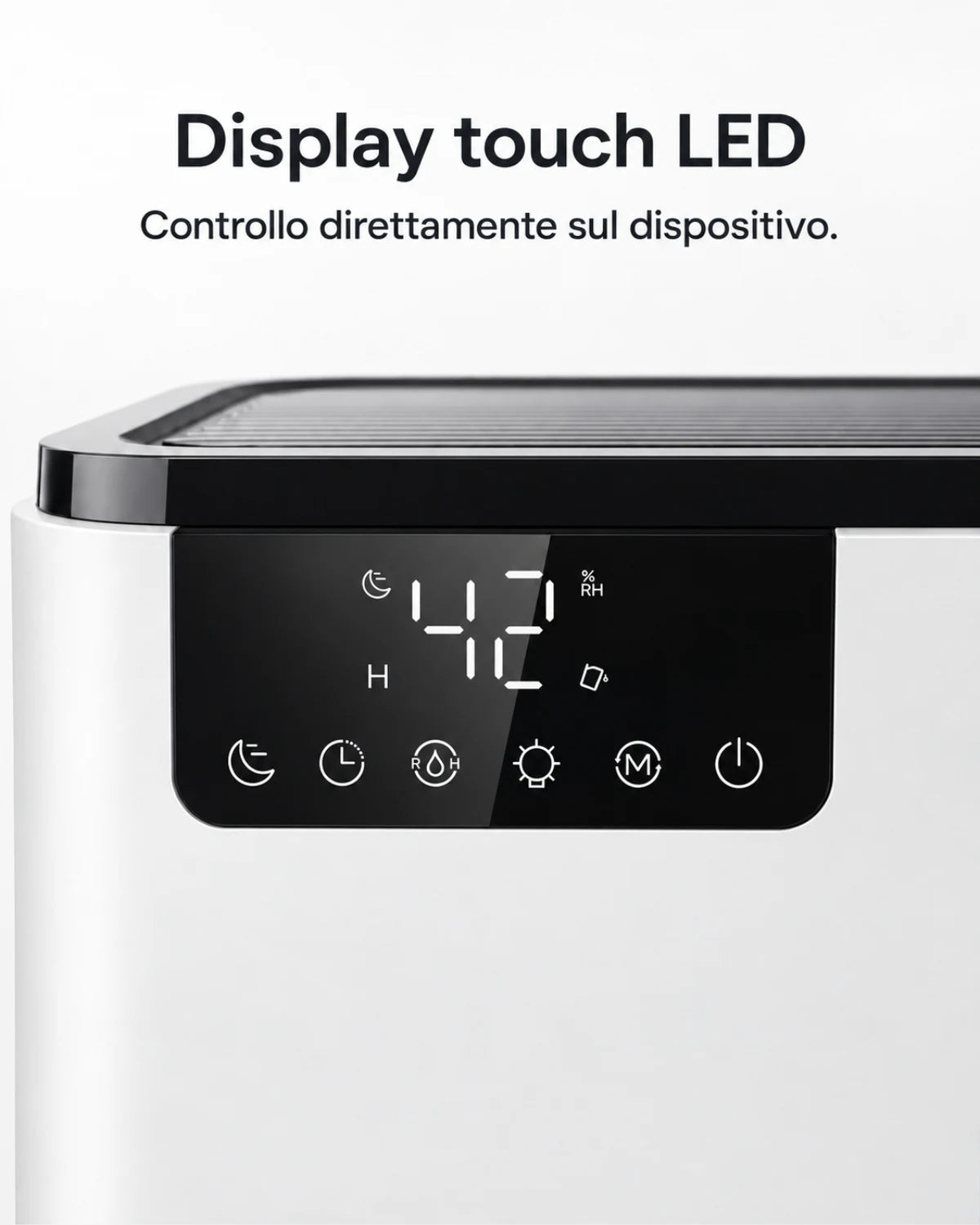 Display touch LED · Controllo direttamente sul dispositivo