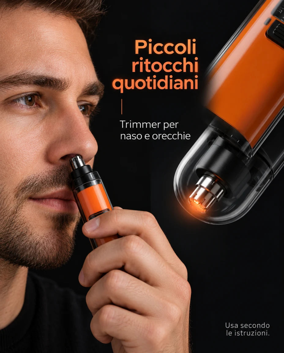 Piccoli ritocchi quotidiani · Trimmer per naso e orecchie · Usa secondo le istruzioni