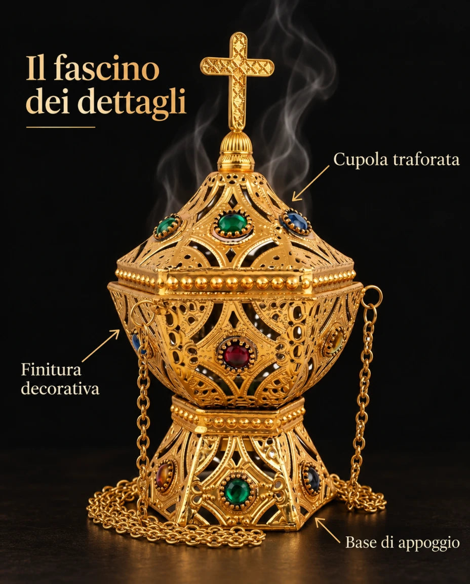 Il fascino dei dettagli — Cupola traforata — Base di appoggio — Finitura decorativa