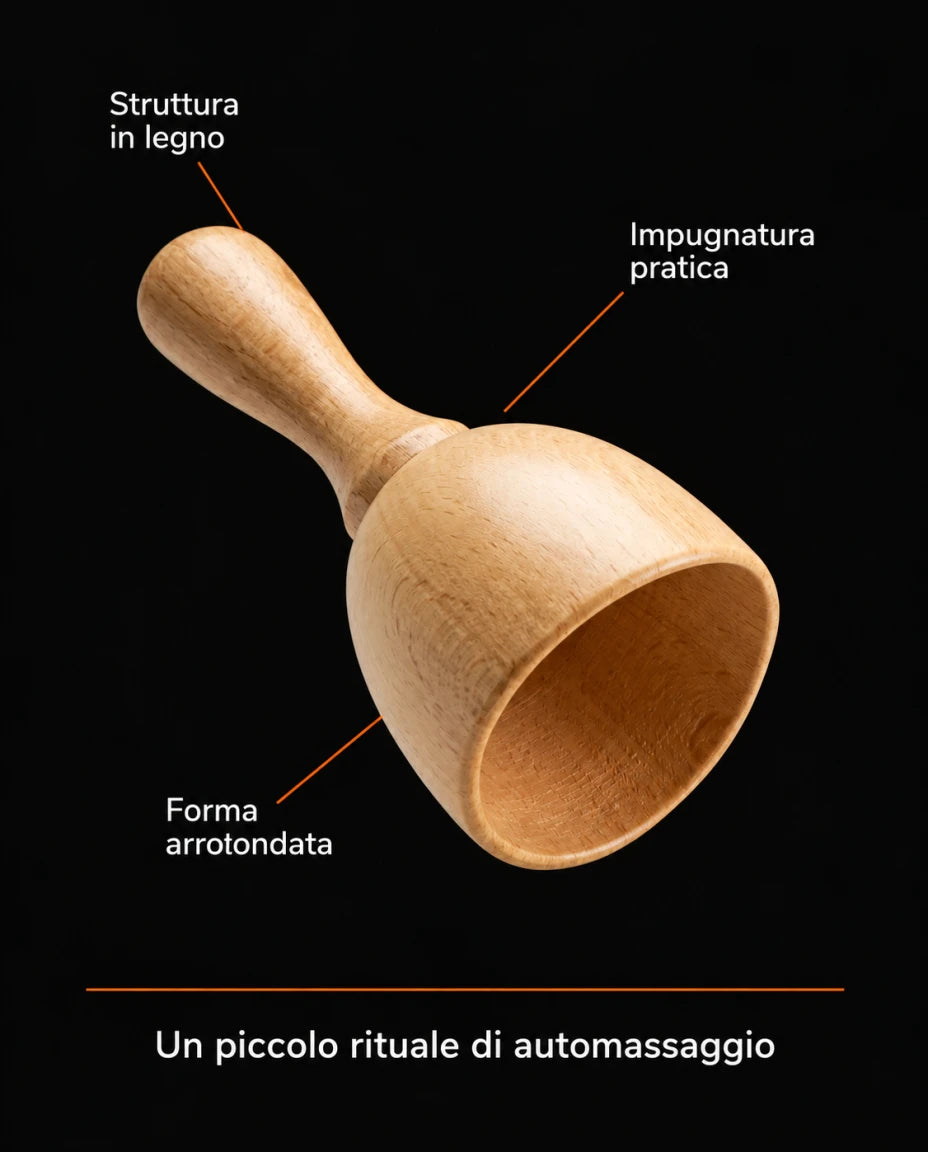 Un piccolo rituale di automassaggio — Struttura in legno — Impugnatura pratica — Forma arrotondata