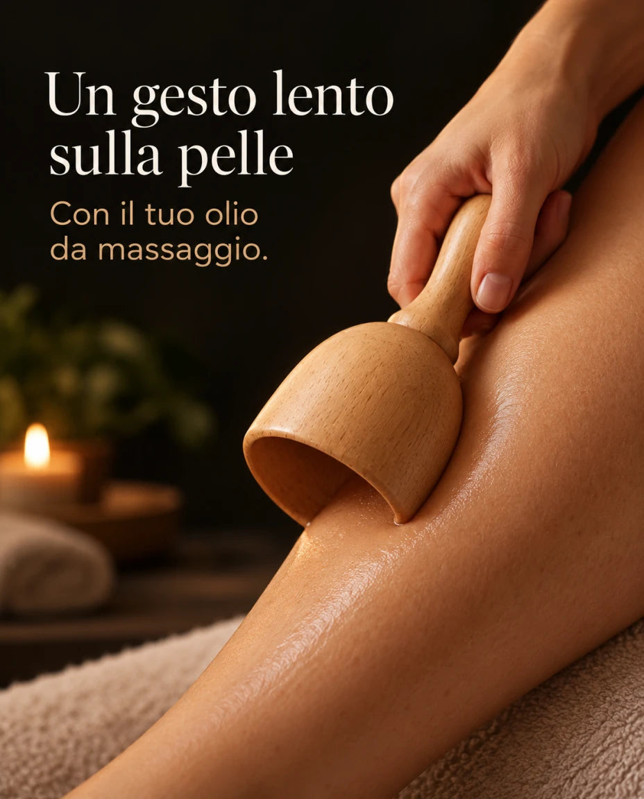 Un gesto lento sulla pelle — Con il tuo olio da massaggio