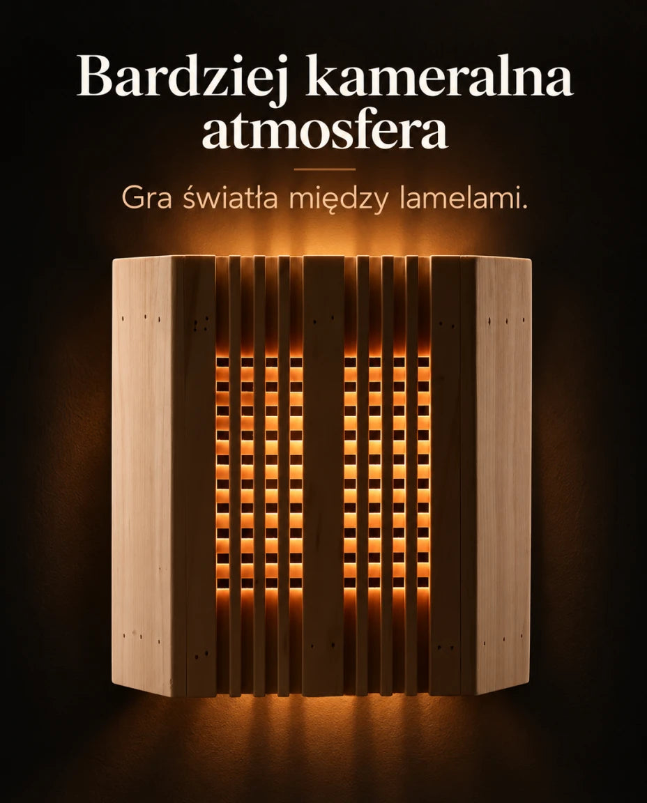 Bardziej kameralna atmosfera — Gra światła między lamelami
