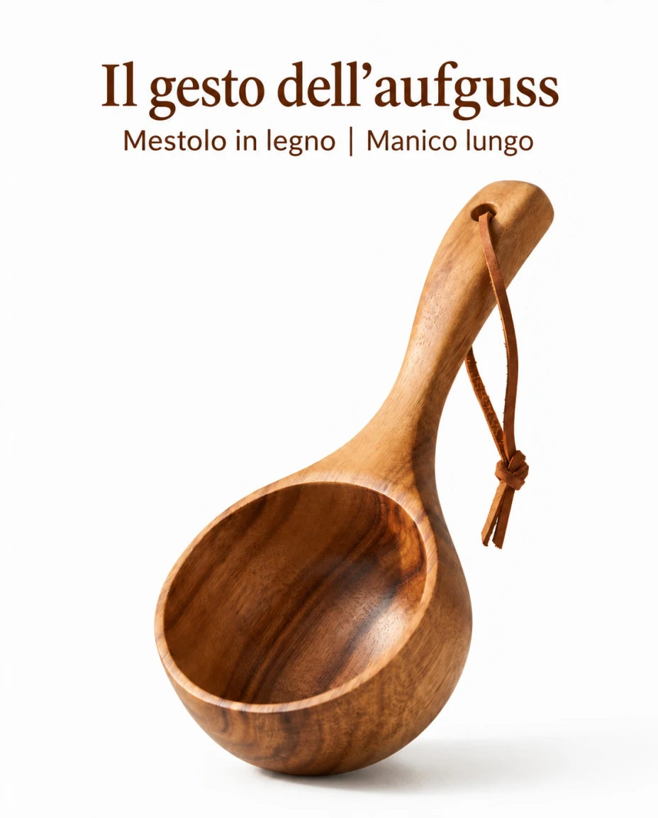 Il gesto dell’aufguss — Mestolo in legno — Manico lungo