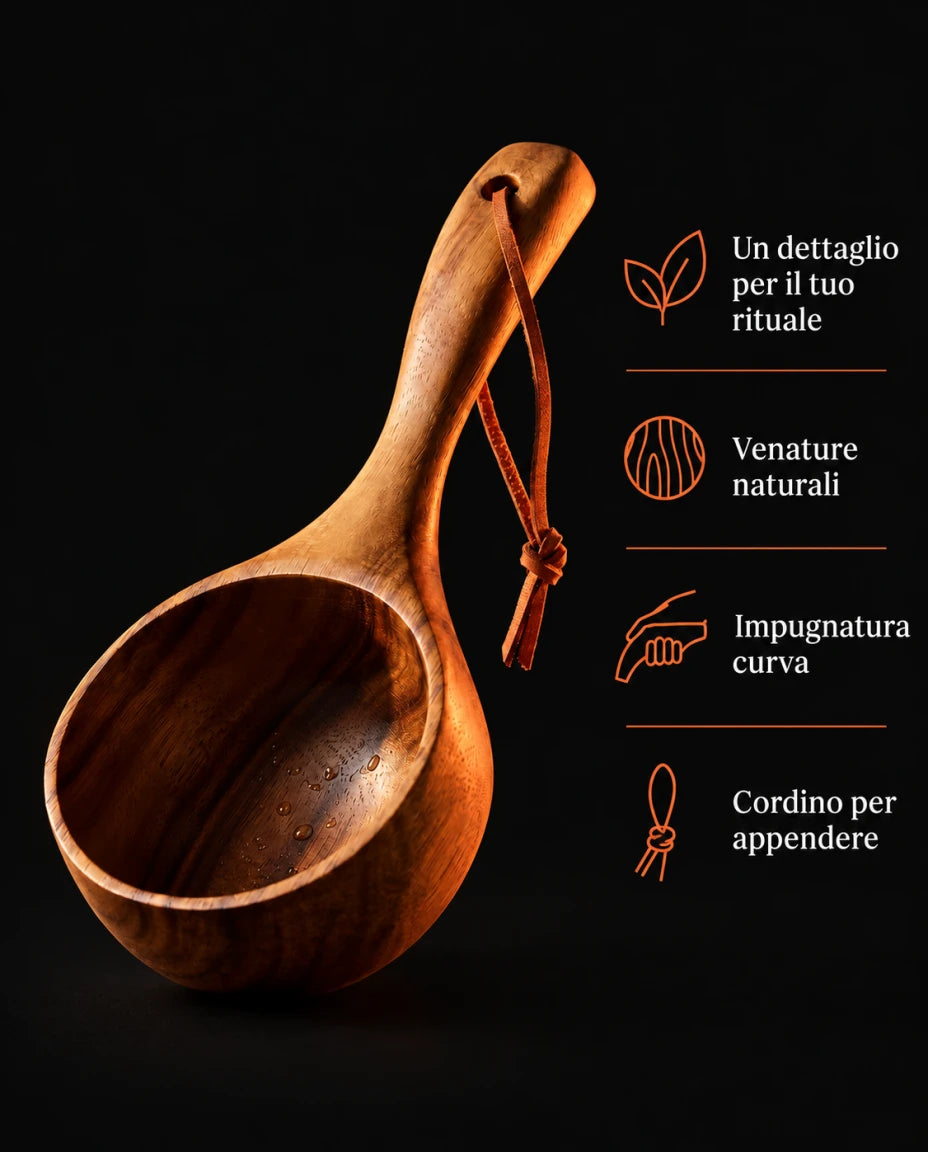 Un dettaglio per il tuo rituale — Venature naturali — Impugnatura curva — Cordino per appendere