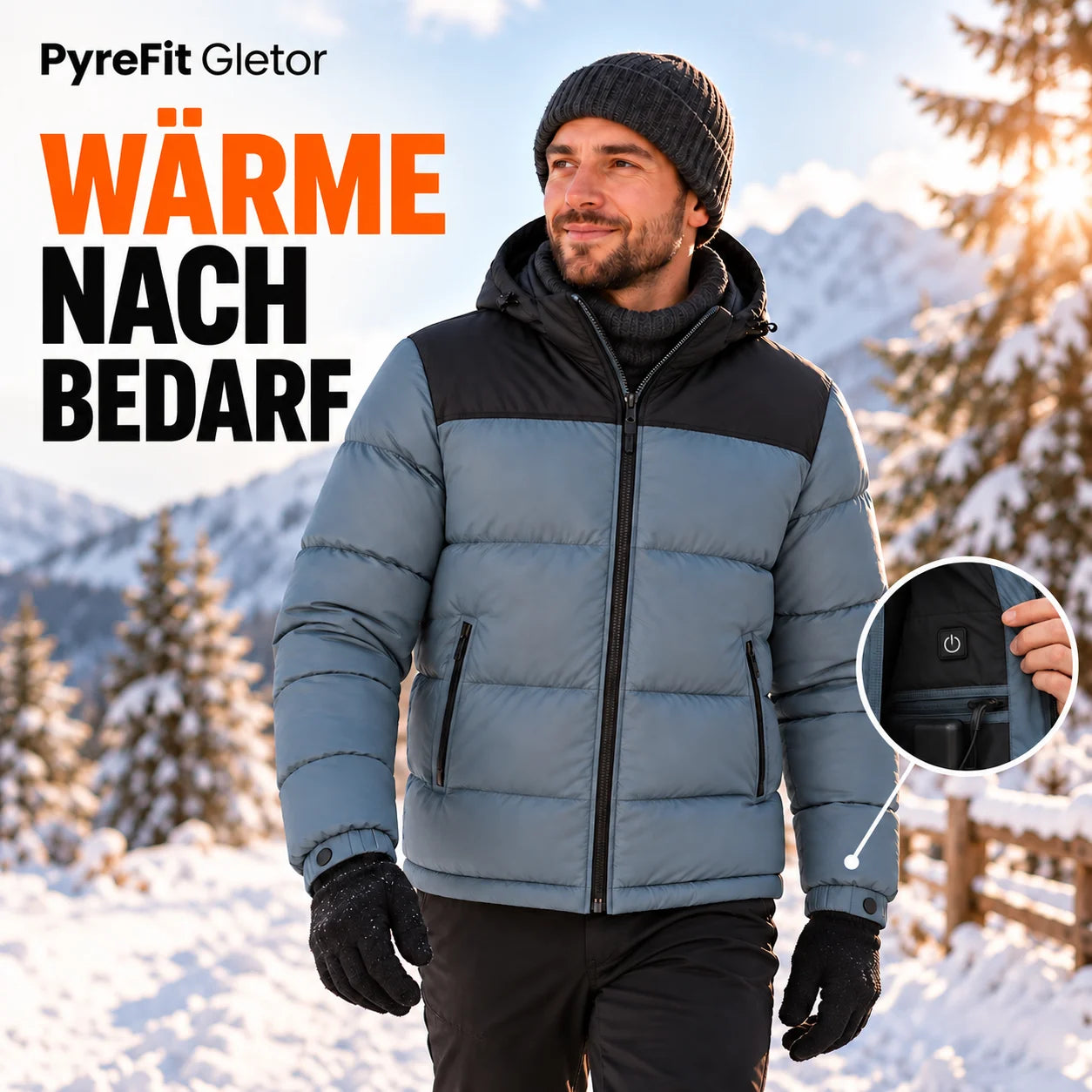 PyreFit Gletor – Beheizbare Unisex-Steppjacke