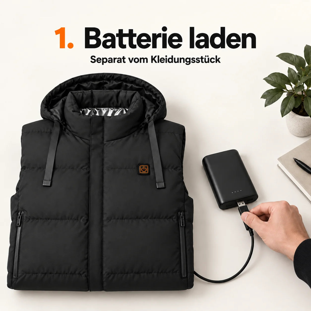 PyreFit Horizonor – Beheizbare Unisex-Weste mit Kapuze