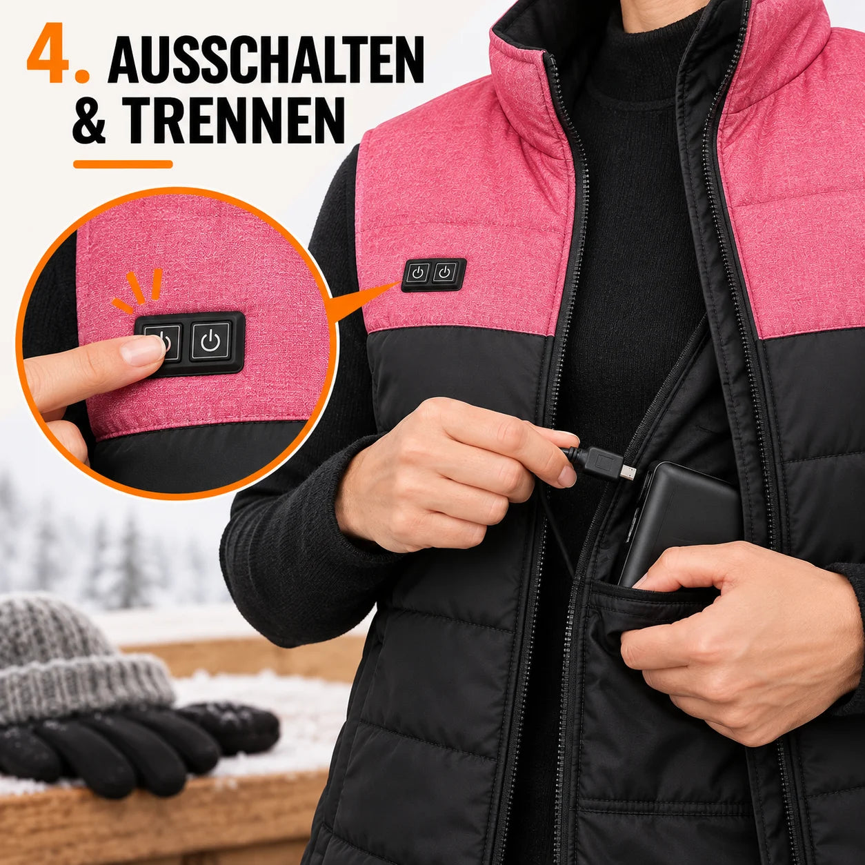 PyreFit Rundor – Beheizbare Unisex-Steppweste