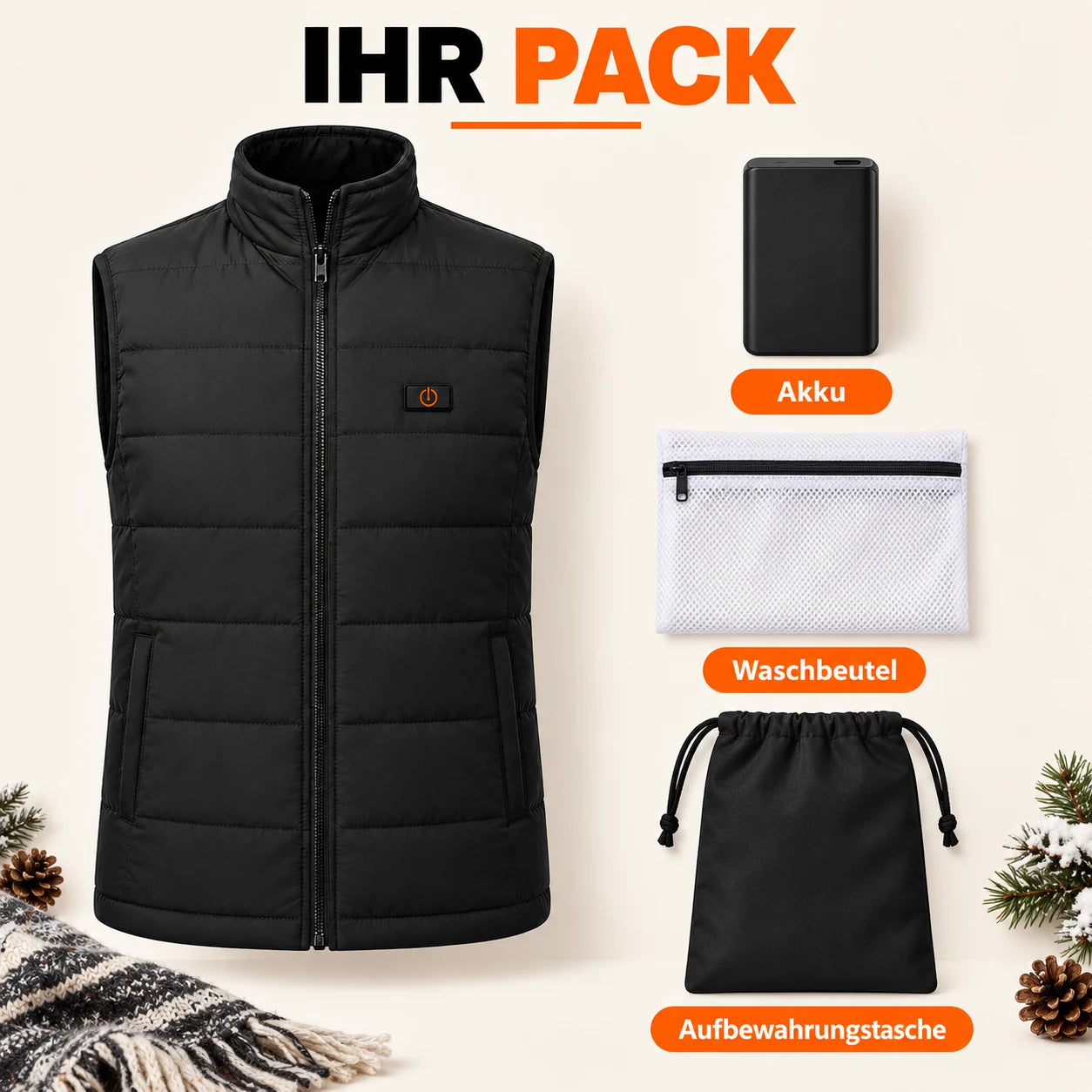 PyreFit Pivotan – Beheizbare Unisex-Steppweste