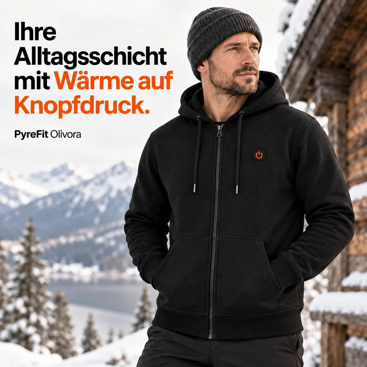 PyreFit Olivora – Beheizbarer Unisex-Zip-Hoodie