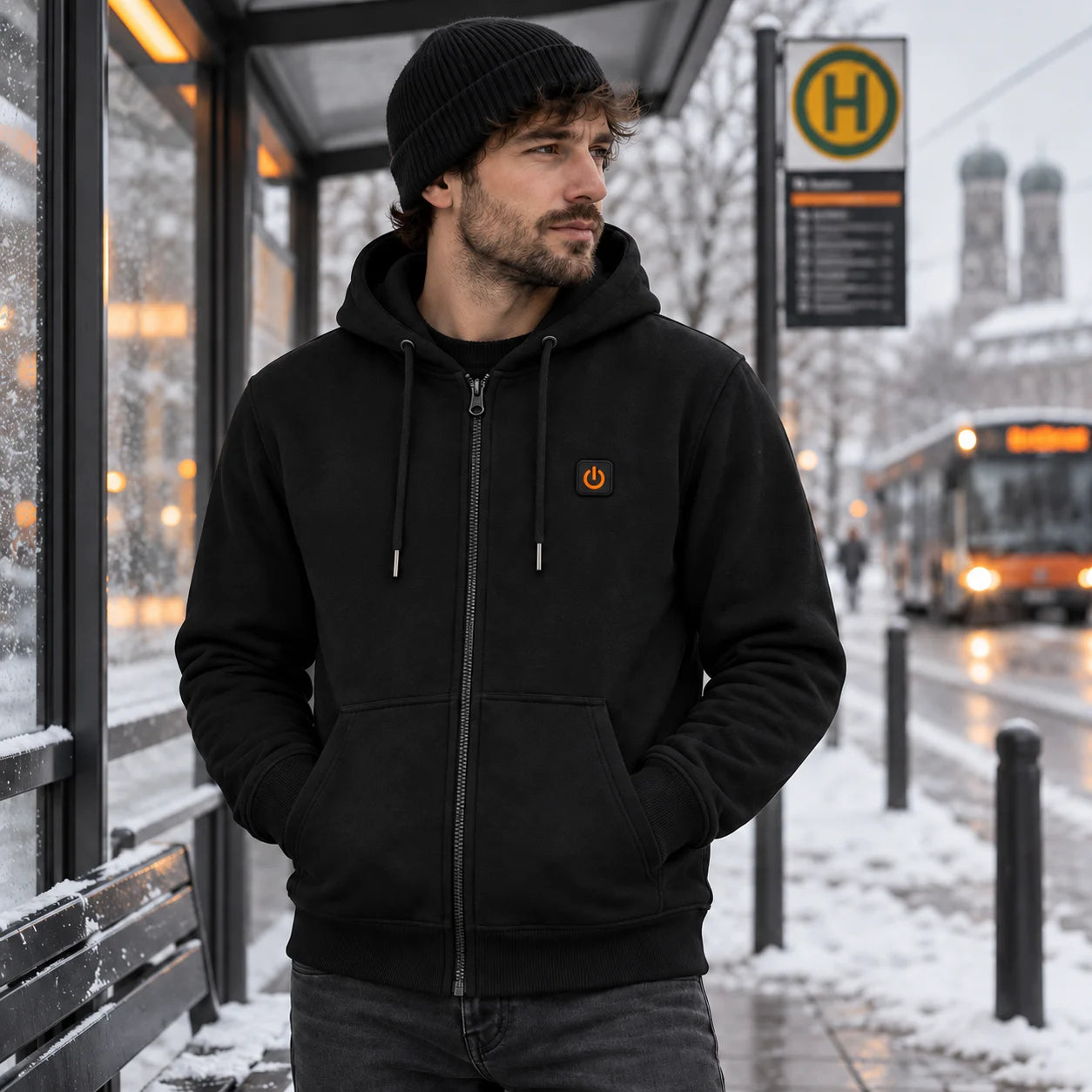 PyreFit Olivora – Beheizbarer Unisex-Zip-Hoodie