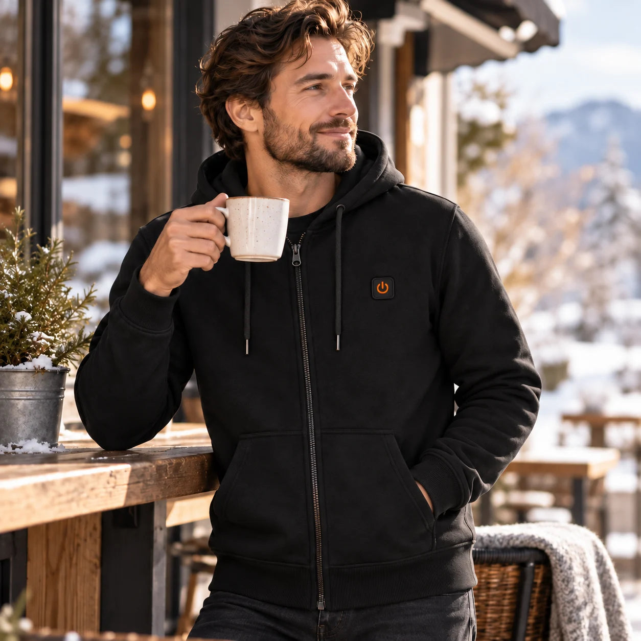 PyreFit Olivora – Beheizbarer Unisex-Zip-Hoodie