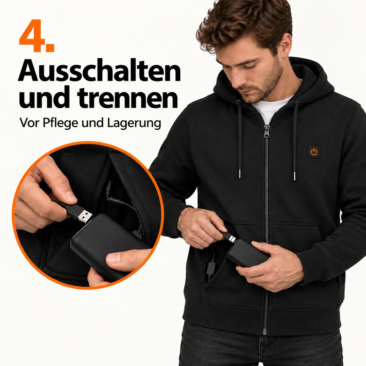 PyreFit Olivora – Beheizbarer Unisex-Zip-Hoodie