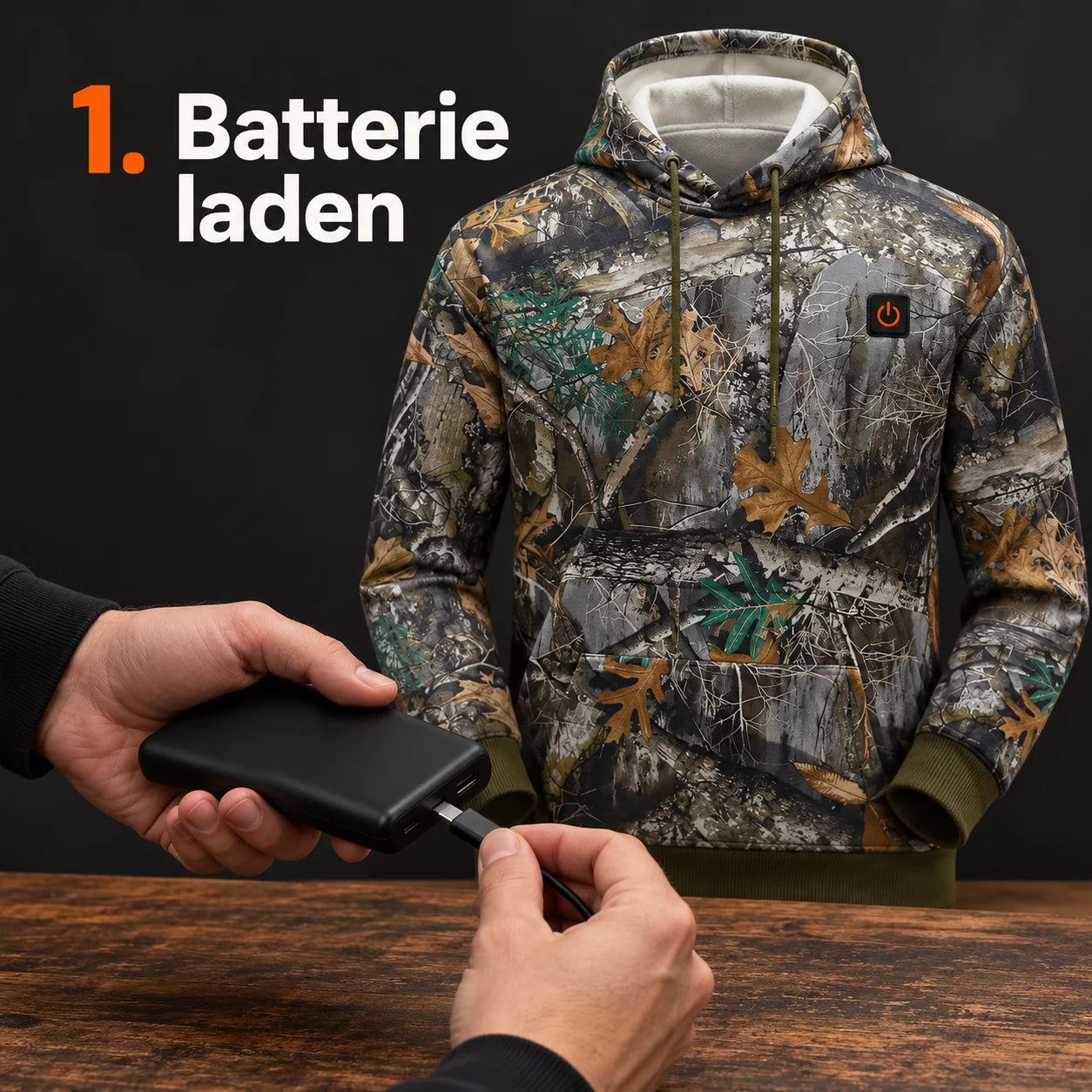 PyreFit Zippo – Beheizbarer Hoodie im Waldmuster