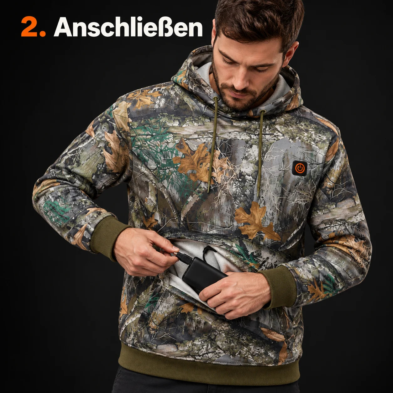 PyreFit Zippo – Beheizbarer Hoodie im Waldmuster