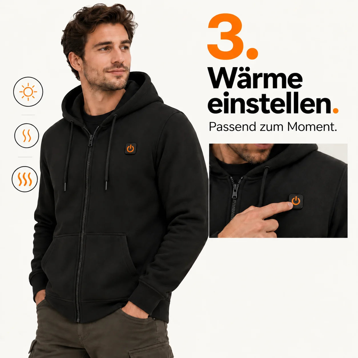PyreFit Voltor – Beheizbarer Zip-Hoodie für Herren