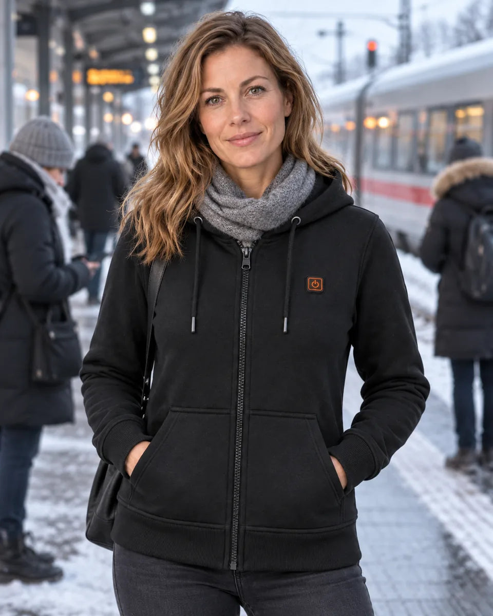 PyreFit Cosaro – Felpa riscaldata da donna con zip