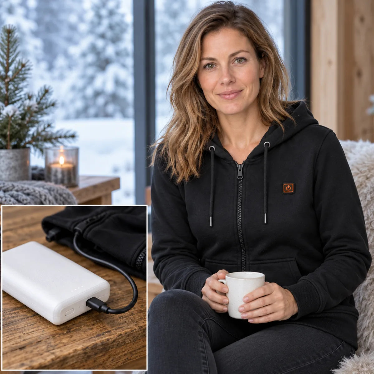 PyreFit Cosaro – Felpa riscaldata da donna con zip