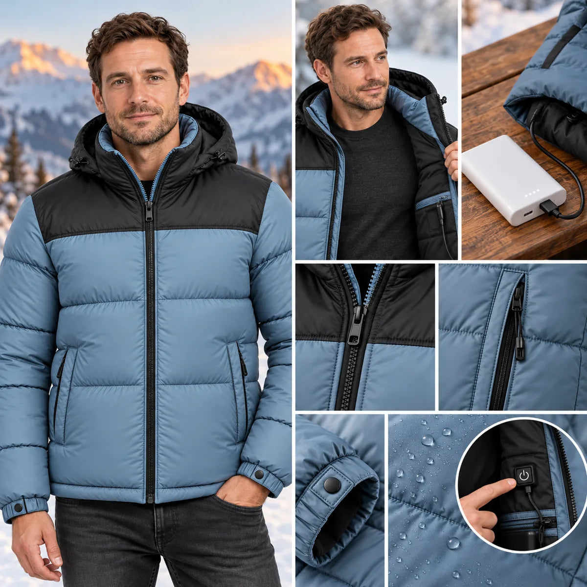 PyreFit Gletor – Piumino trapuntato riscaldato unisex