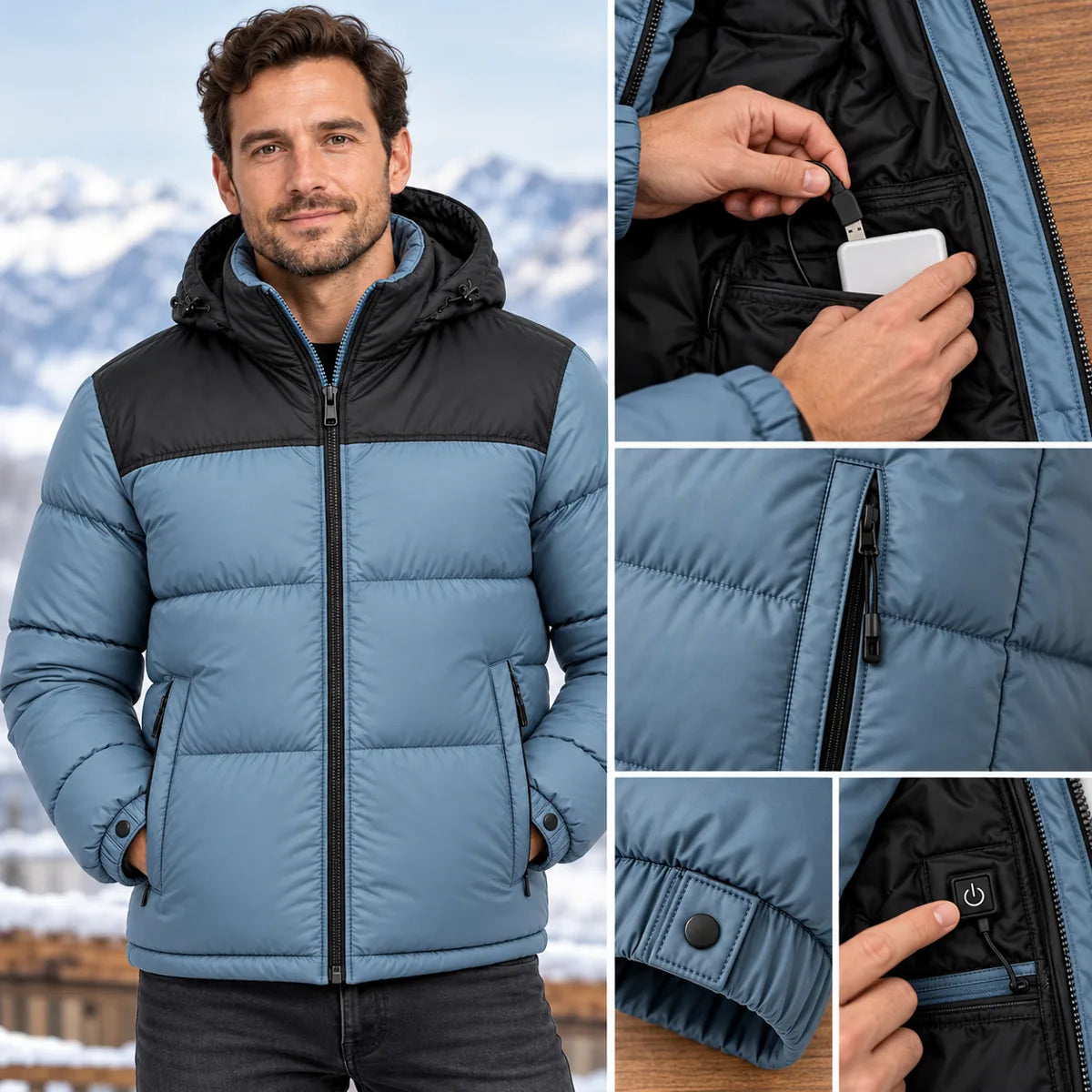 PyreFit Gletor – Piumino trapuntato riscaldato unisex