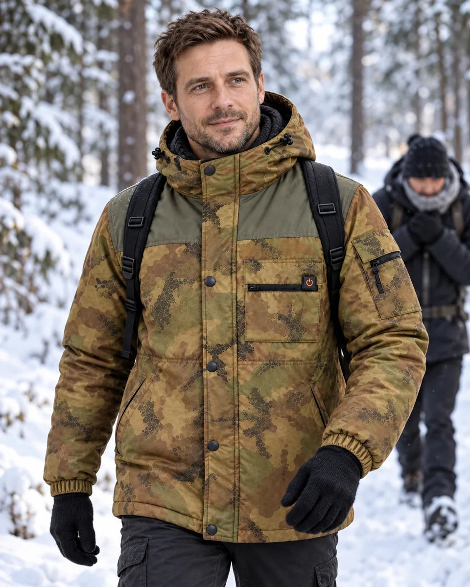 PyreFit Mistro – Cappotto riscaldato mimetico da uomo