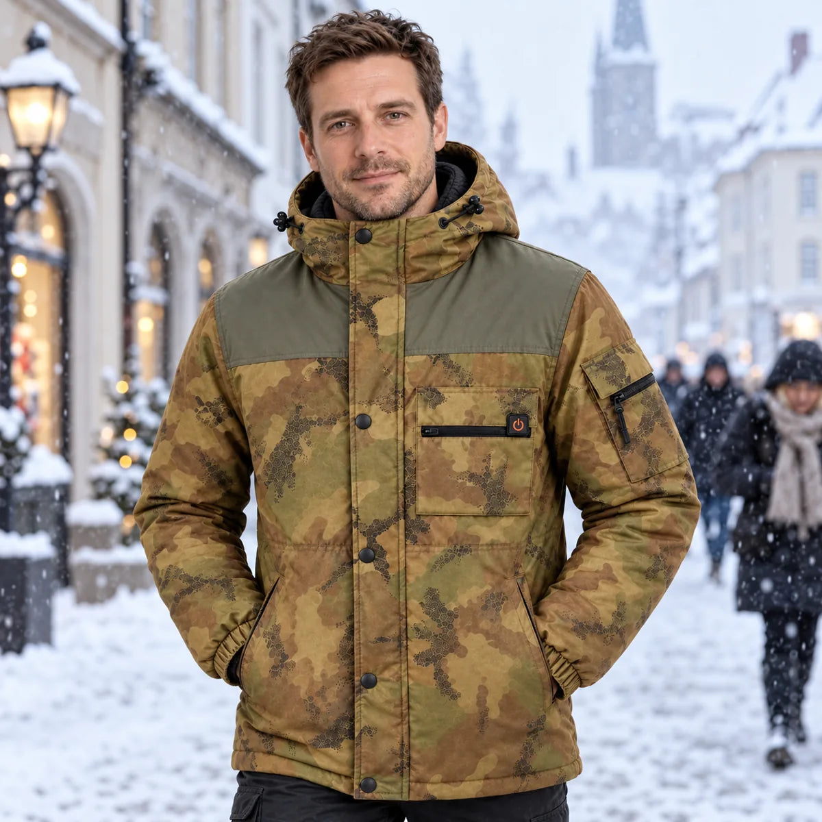 PyreFit Mistro – Cappotto riscaldato mimetico da uomo