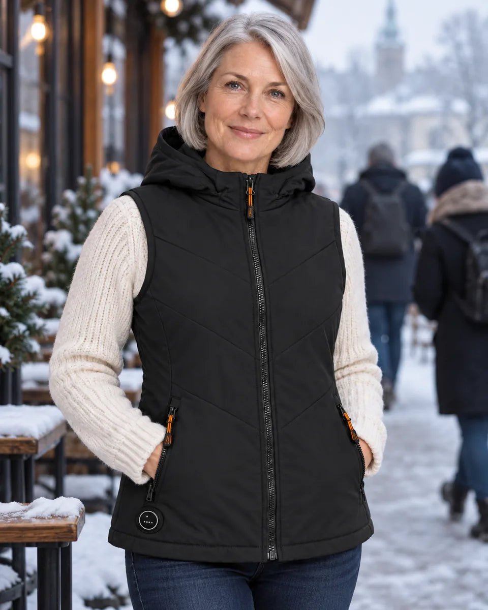 PyreFit Transitor – Gilet riscaldato da donna con cappuccio
