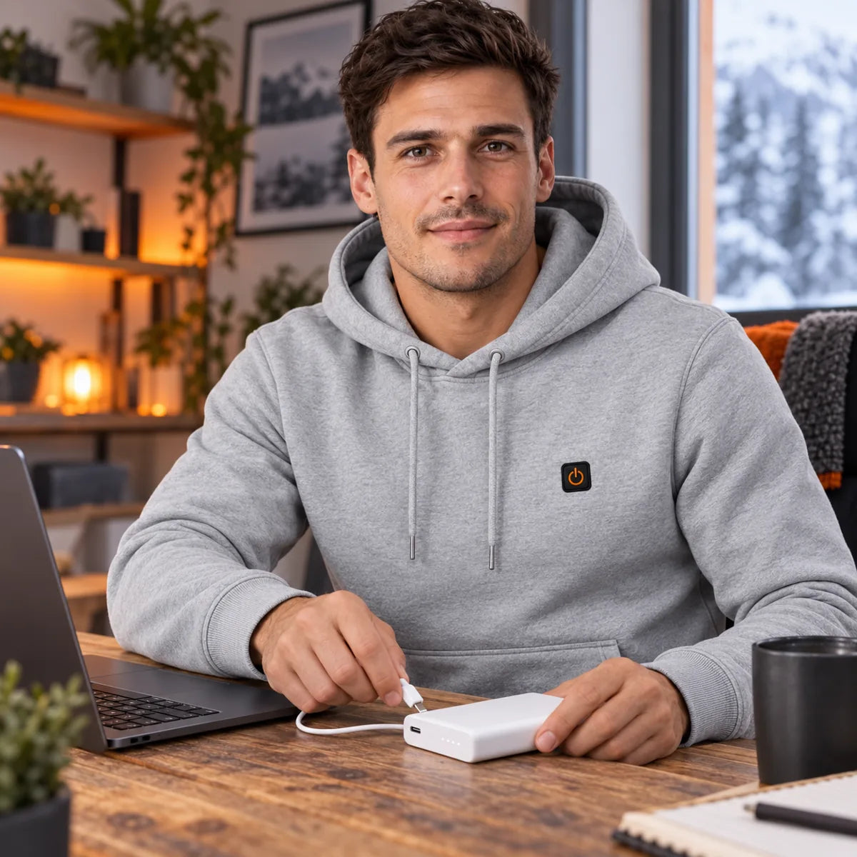 PyreFit Velocor – Felpa riscaldata con cappuccio
