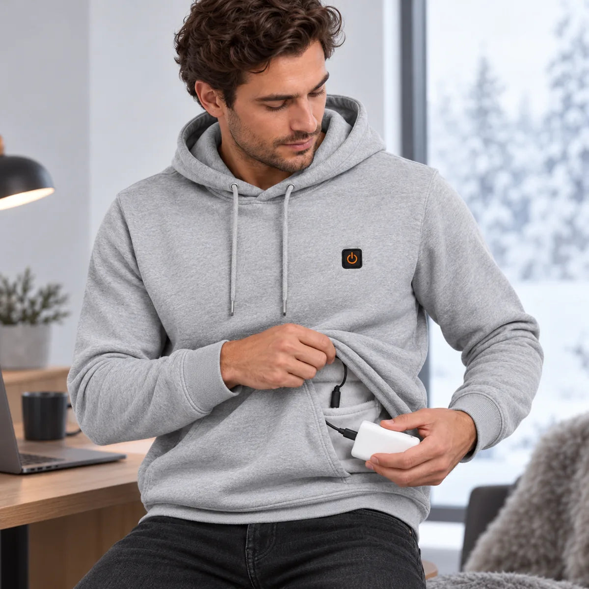 PyreFit Velocor – Felpa riscaldata con cappuccio