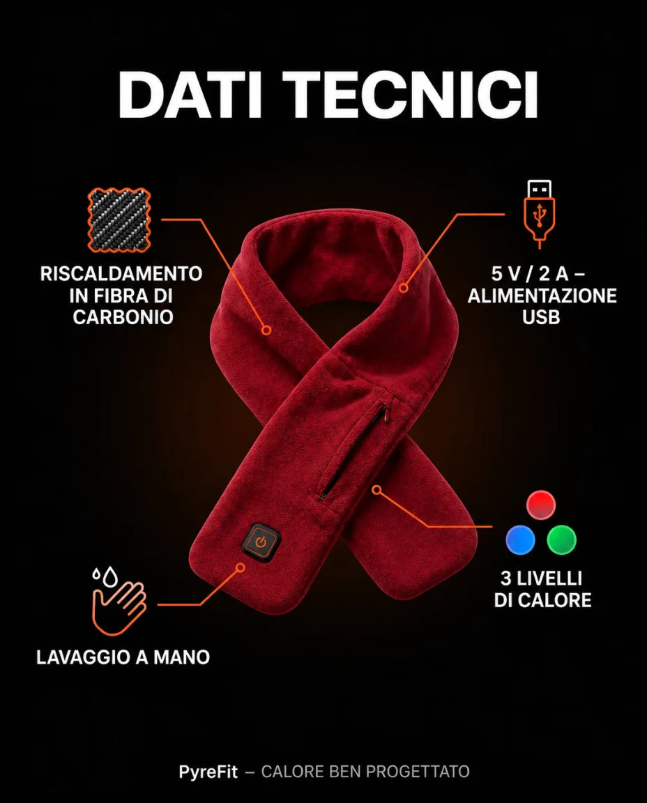 Sciarpa riscaldante: caratteristiche tecniche